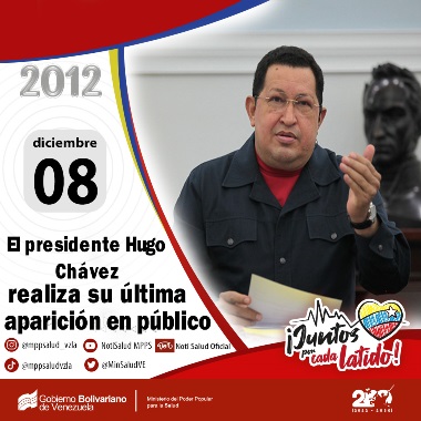 El presidente Hugo Chávez realiza su última aparición en público